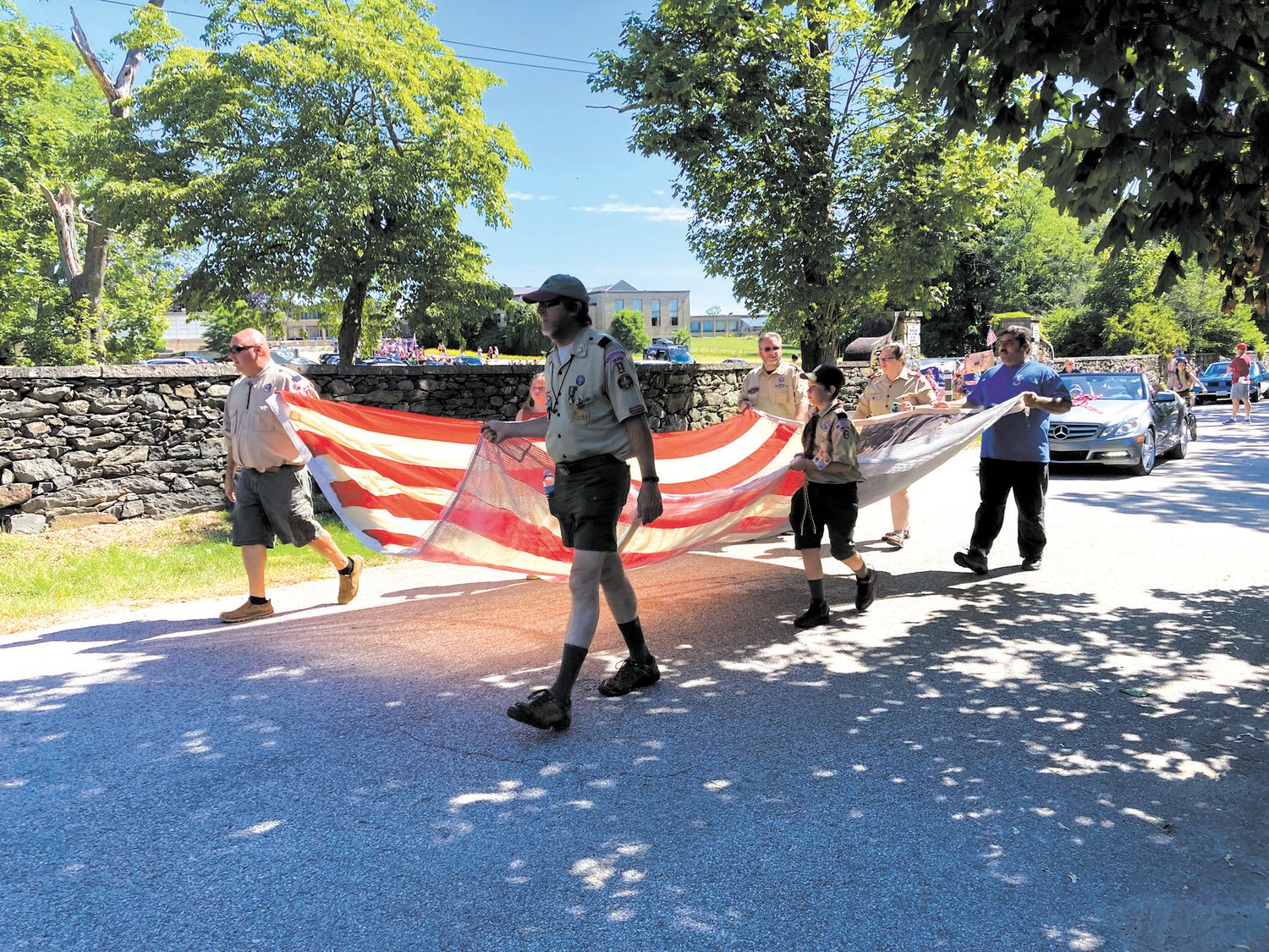 13 STRIPES & 45 STARS: This 1896 flag is a regular at the Warwick Neck parade.
